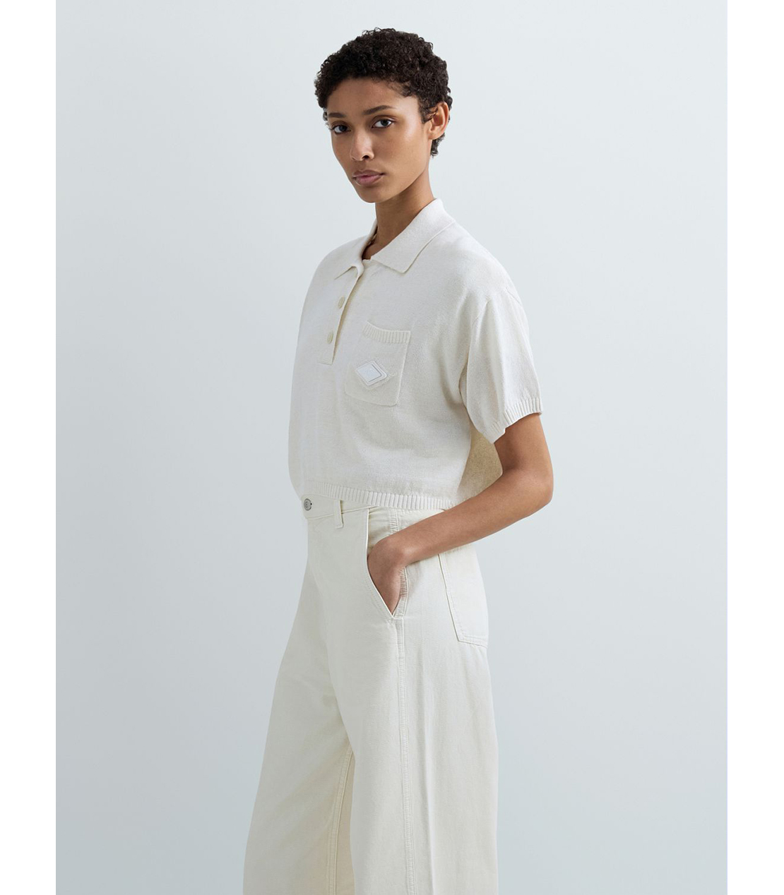 クロップドポロシャツ 詳細画像 ホワイト 4